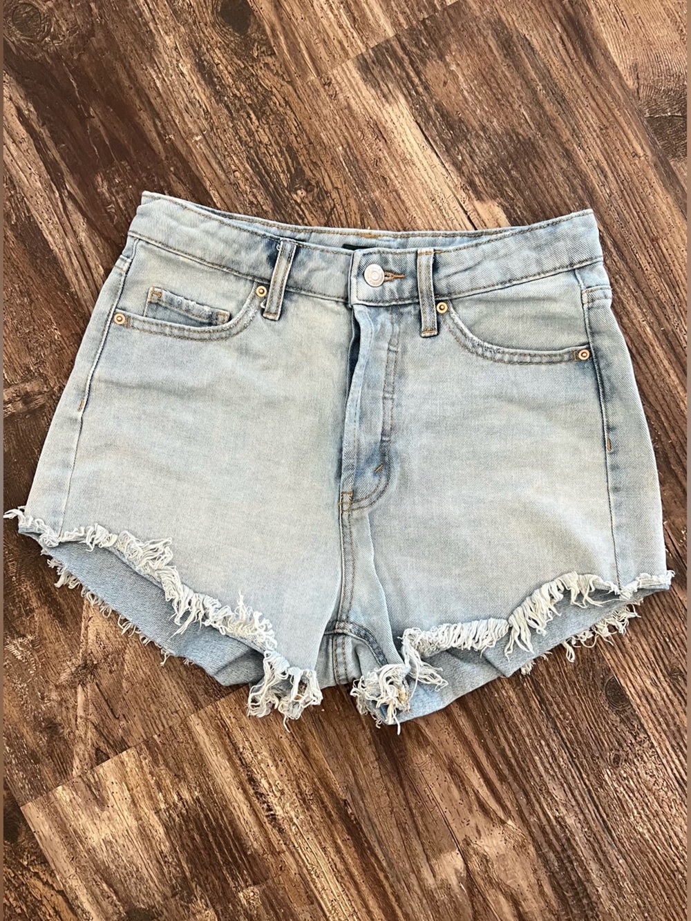 wild fable Light Blue Frayed Hem Denim Shorts
